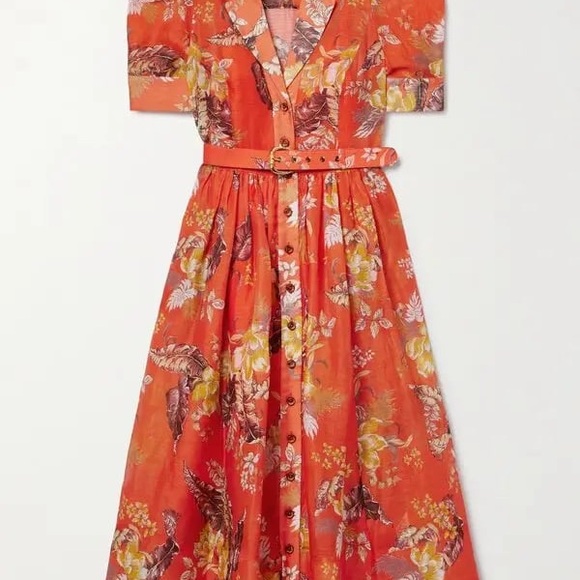 Zimmermann Orange Floral Dress - Picture 1 of 2